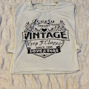 Vintage Graphic White Tank Top